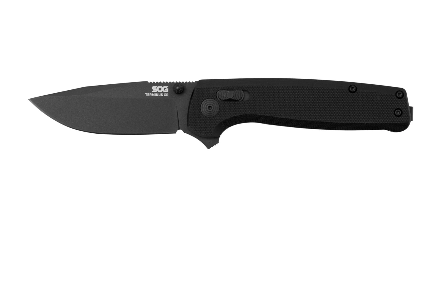 SOG Terminus XR, TM1027-BX, BLACK TiNi, Black G10, Couteau De Poche 3 SOG Terminus XR, TM1027-BX, BLACK TiNi, Black G10, Couteau De Poche