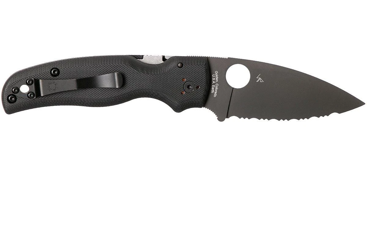 Spyderco Shaman C229GSBK Serrated Couteau De Poche, Sal Glesser Design 4 Spyderco Shaman C229GSBK Serrated Couteau De Poche, Sal Glesser Design – Image 2