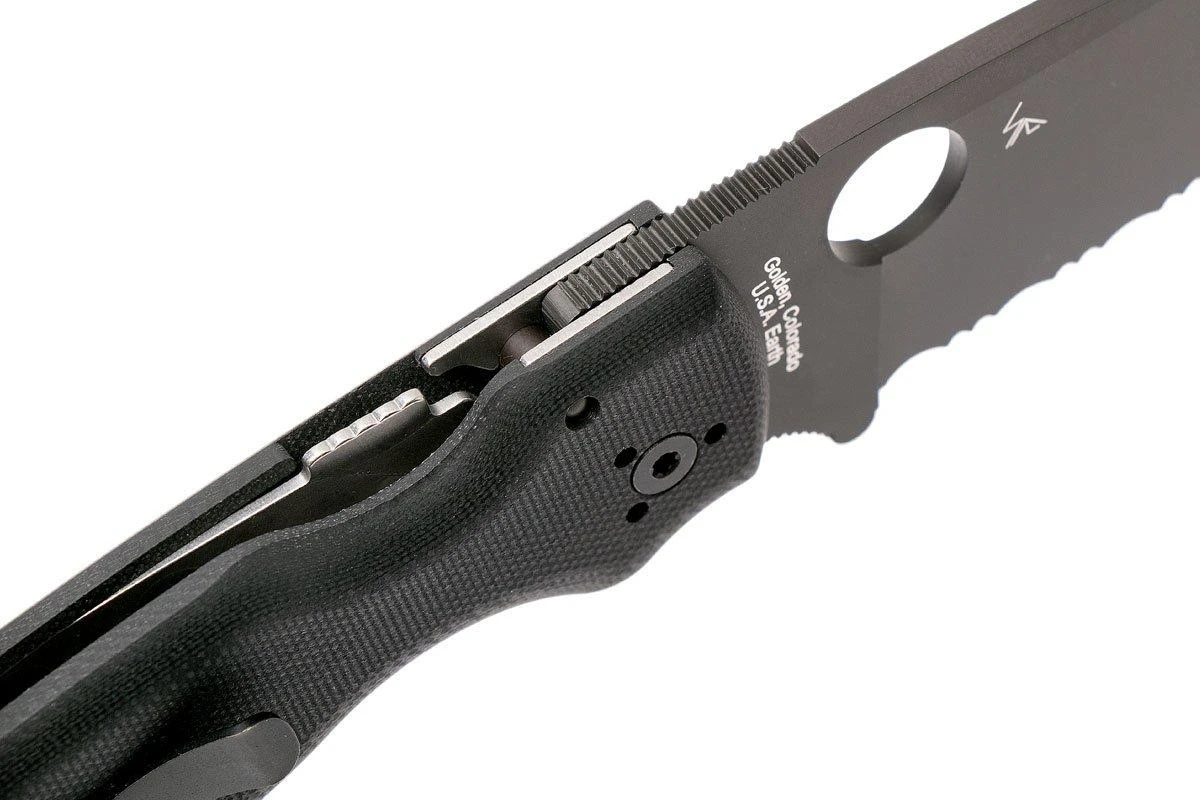 Spyderco Shaman C229GSBK Serrated Couteau De Poche, Sal Glesser Design 8 Spyderco Shaman C229GSBK Serrated Couteau De Poche, Sal Glesser Design – Image 6