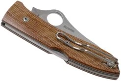 Spyderco SpyOpera C255CMP Brown Canvas Micarta Couteau De Poche -Victorinox Boutique SPC255CMP 04 spyderco v202106
