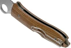 Spyderco SpyOpera C255CMP Brown Canvas Micarta Couteau De Poche -Victorinox Boutique SPC255CMP 05 spyderco