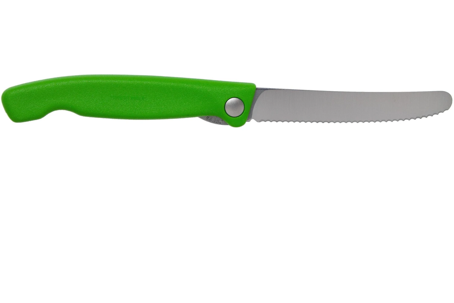 Victorinox SwissClassic 6.7836.F4B Couteau à Légumes Pliant Dentelé, Vert 4 Victorinox SwissClassic 6.7836.F4B Couteau à Légumes Pliant Dentelé, Vert – Image 2