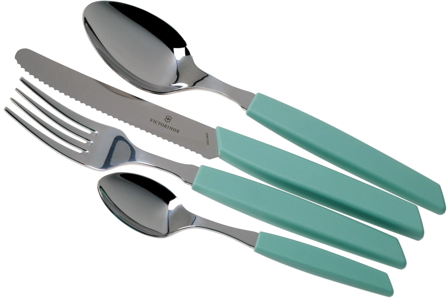 Victorinox Swiss Modern 6.9096.11W41.24, Ménagère 24 Pièces Avec Couteau à Tomate, Vert 3 Victorinox Swiss Modern 6.9096.11W41.24, Ménagère 24 Pièces Avec Couteau à Tomate, Vert