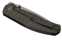 WE Knife Esprit 20025B-B Bead Blasted, Tiger Stripe Pattern Flamed Titanium Couteau De Poche, Ray Laconico Design -Victorinox Boutique WKWE20025B B 07 weknife