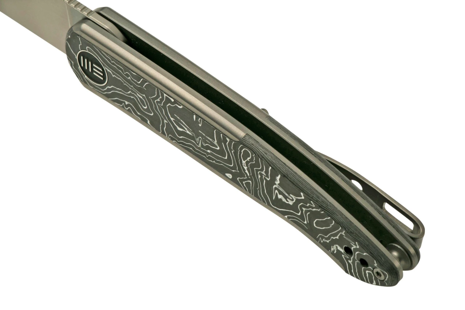 WE Knife Smooth Sentinel WE20043-5, 20CV, Titanium, Aluminium Foil Carbon Fiber, Couteau De Poche 9 WE Knife Smooth Sentinel WE20043-5, 20CV, Titanium, Aluminium Foil Carbon Fiber, Couteau De Poche – Image 7