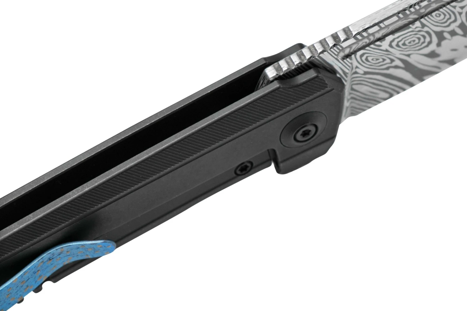 WE Knife Speedster WE21021B-DS1, Black Titanium, Damasteel Couteau De Poche 8 WE Knife Speedster WE21021B-DS1, Black Titanium, Damasteel Couteau De Poche – Image 6