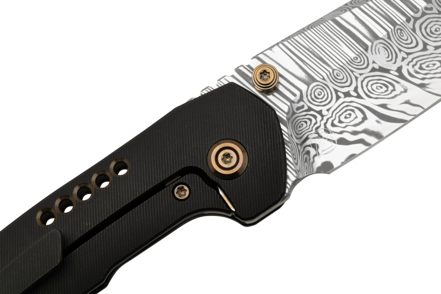 WE Knife Trogon WE22002B-DS1 Black Titanium, Heimskringla Damasteel Couteau De Poche 7 WE Knife Trogon WE22002B-DS1 Black Titanium, Heimskringla Damasteel Couteau De Poche – Image 5