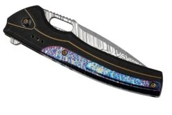 WE Knife Exciton Black Titanium Flamed Titanium, Heimskringla Damasteel WE22038A-DS1 Limited Edition, Couteau De Poche -Victorinox Boutique WKWE22038A DS1 07 weknife